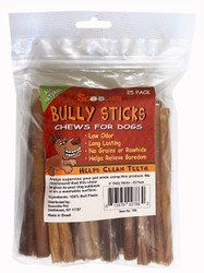 25 Pack 6 Inch Bully Stick in Zip Lock Bag