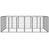 20-Panel Dog Playpen Black 19.7"x39.4" Powder-coated Steel