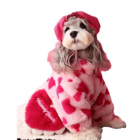 Dog Clothes Warm Love Plush Coat (Option: Red Coat Backpack-XS)
