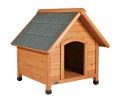 Cottage Weatherproof Small Wooden Outdoor Dog House with Elevated Floor, Brown