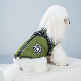 Pet Clothes Waterproof And Warm (Option: Army Green Chest Back Vest-2XL)